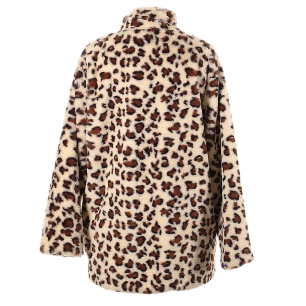 Leopard Print Faux Fur Jacket One size (Fits like an XL) - Picture 2 of 10